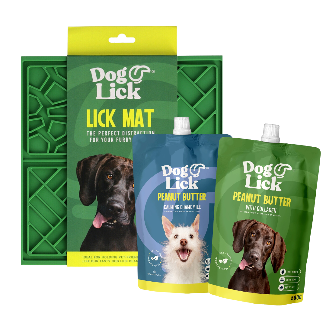 Dog Lick 1KG Peanut Butter with Lick Mat for Dogs Ultimate Combo (2x 500g)