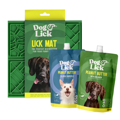 Dog Lick 1KG Peanut Butter with Lick Mat for Dogs Ultimate Combo (2x 500g)