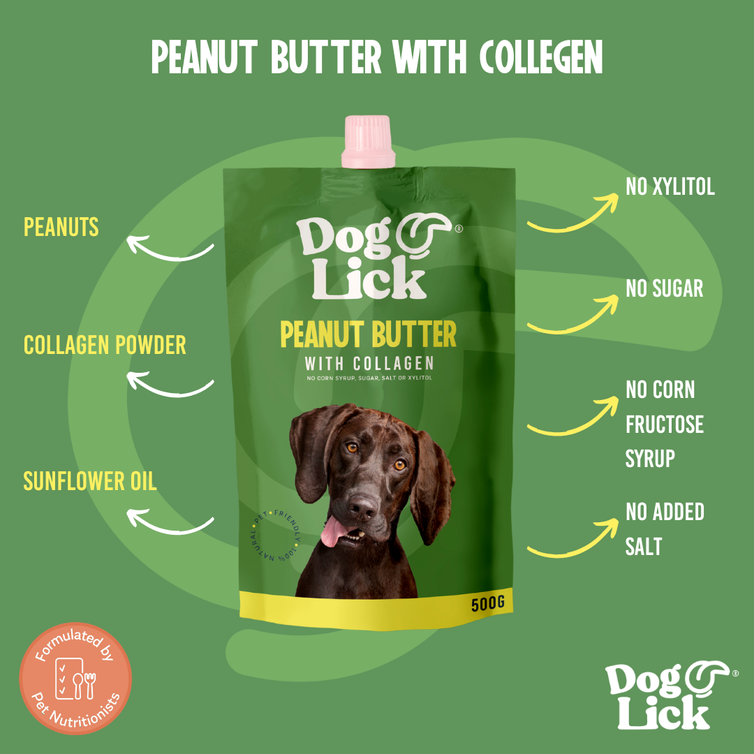 Dog Lick 500g Peanut Butter with Collagen for Dogs
