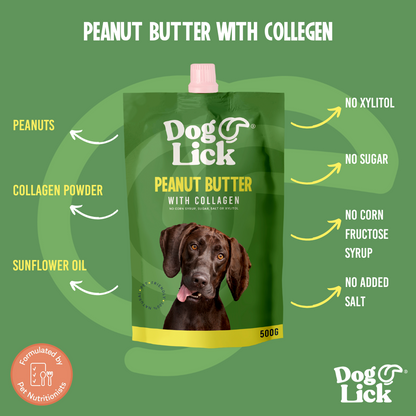 Dog Lick 500g Peanut Butter with Collagen for Dogs